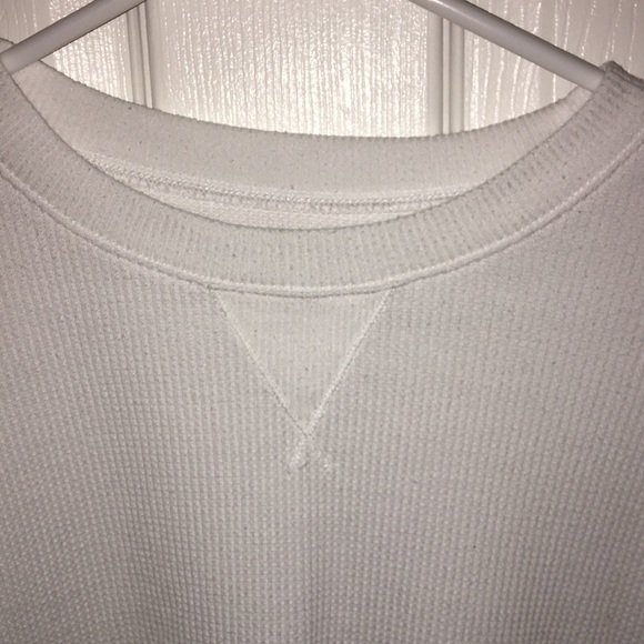 white long sleeve waffle shirt - Picture 3 of 3